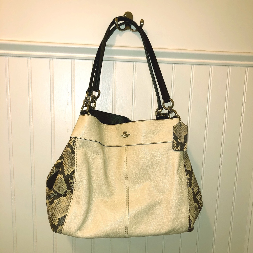 Snakeskin Print Coach Bag and Matching Wallet